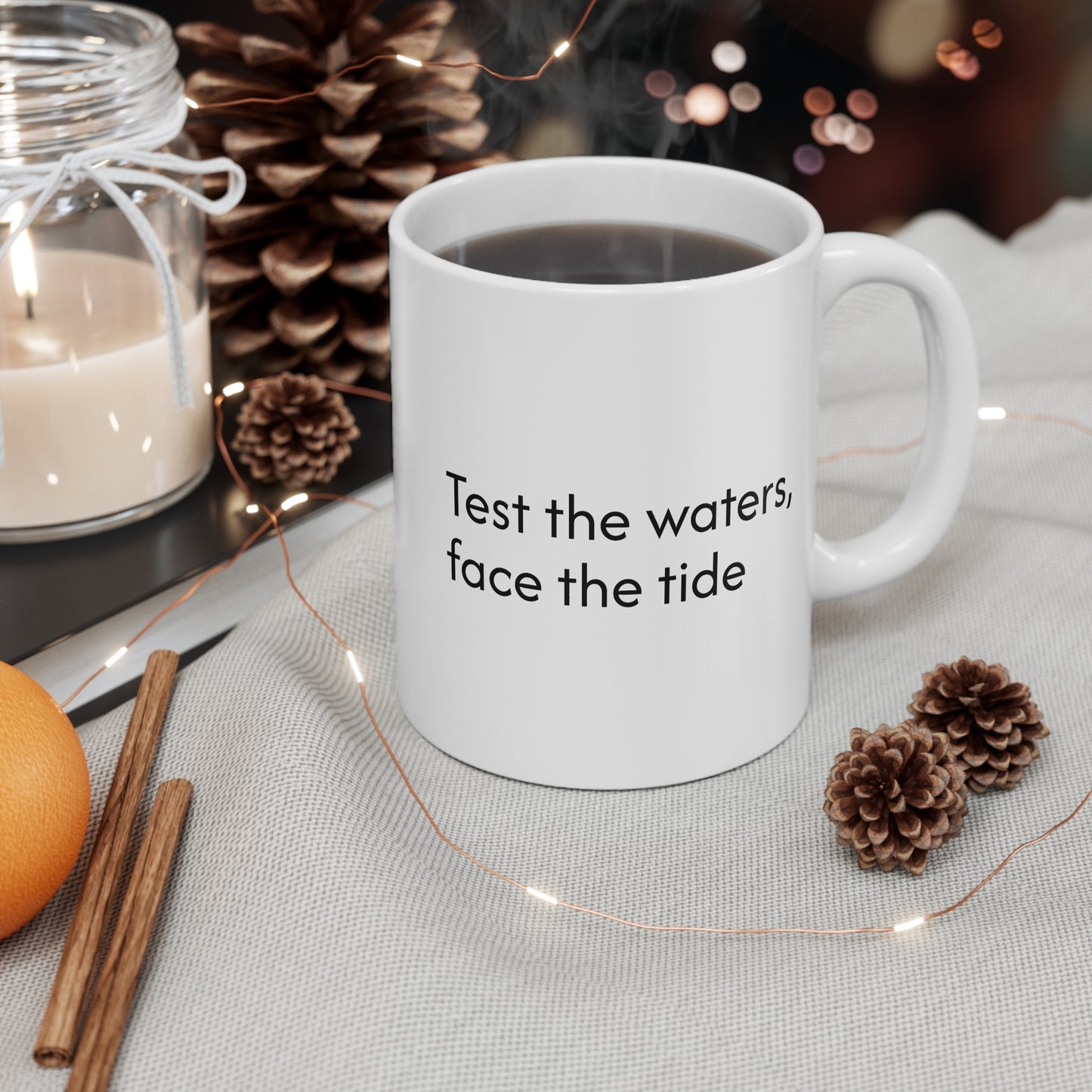 Test the waters, face the tide and Fafo Area Statement and Coffee Mug 11oz - Unique Kitchen Decor, Trendy Tea Cup, Cool Drinkware, Funny Gift, Quirky Home Office Mug