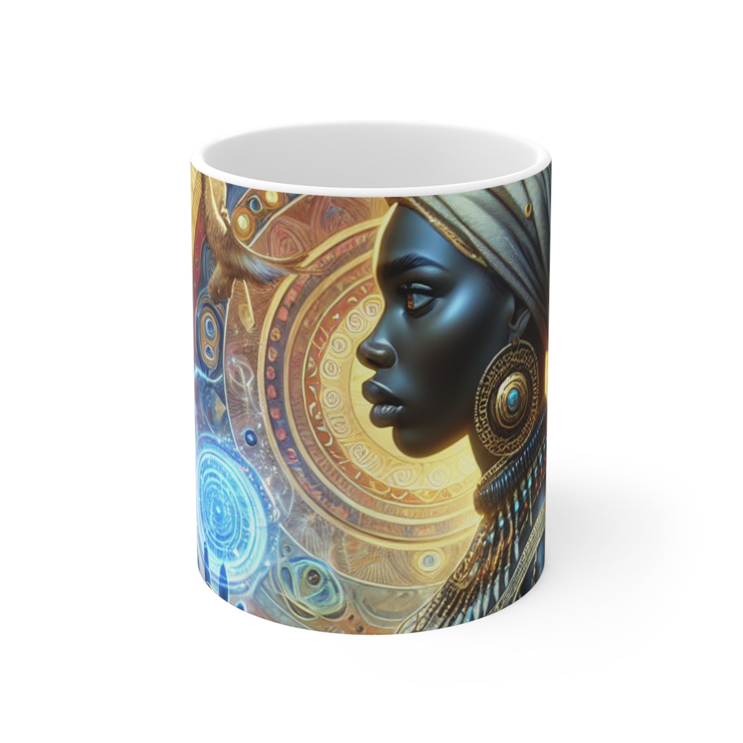 Magic African Folklore Mug 11oz - New Beginning Coffee Cup, Gift for Coffee Lovers, Ethnic Design Drinkware, Tribal Art Tea Mug, Afrocentric