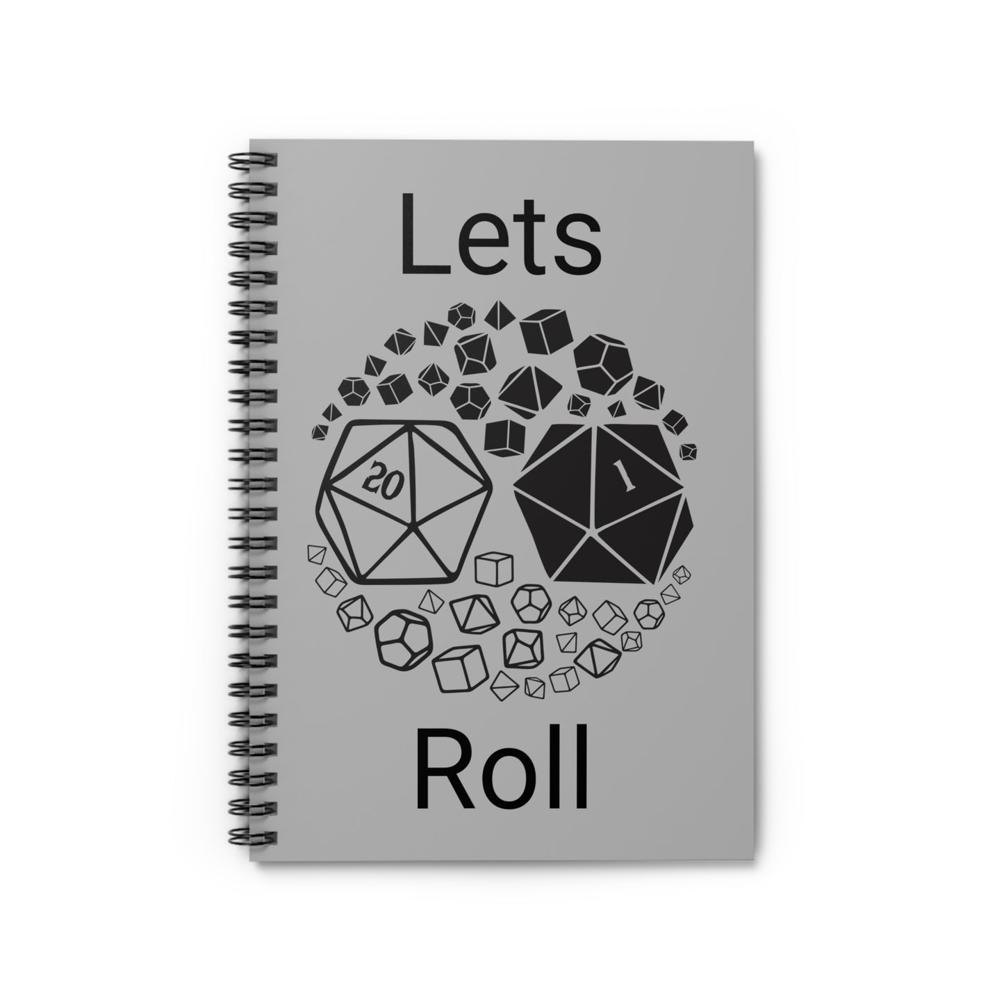 Grey Lets Roll Ying Yang; Spiral Notebook - Ruled Line