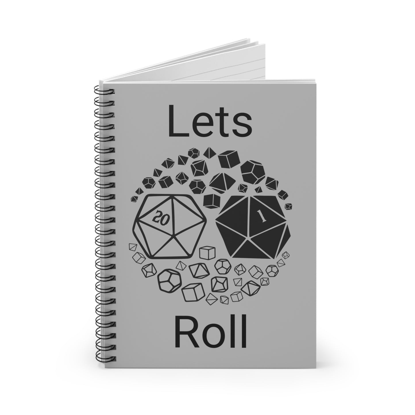 Grey Lets Roll Ying Yang; Spiral Notebook - Ruled Line