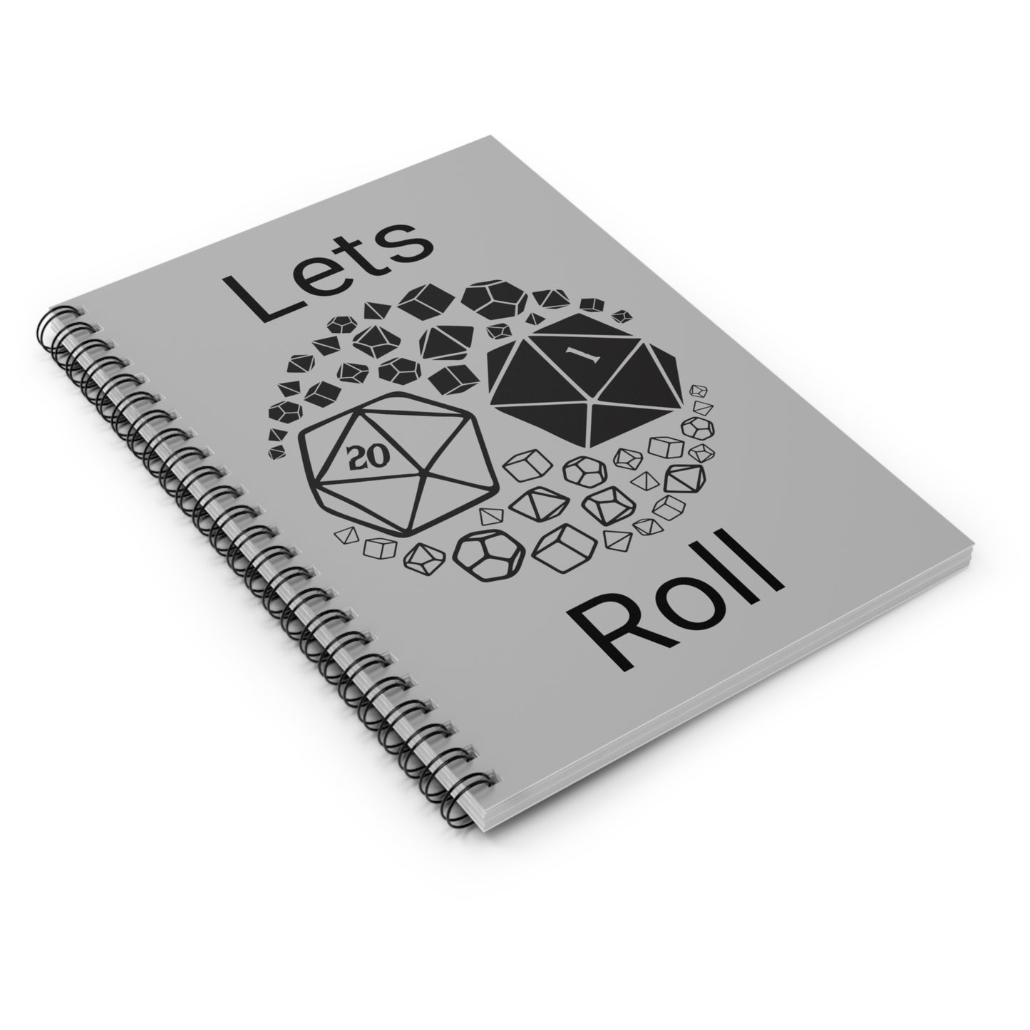 Grey Lets Roll Ying Yang; Spiral Notebook - Ruled Line